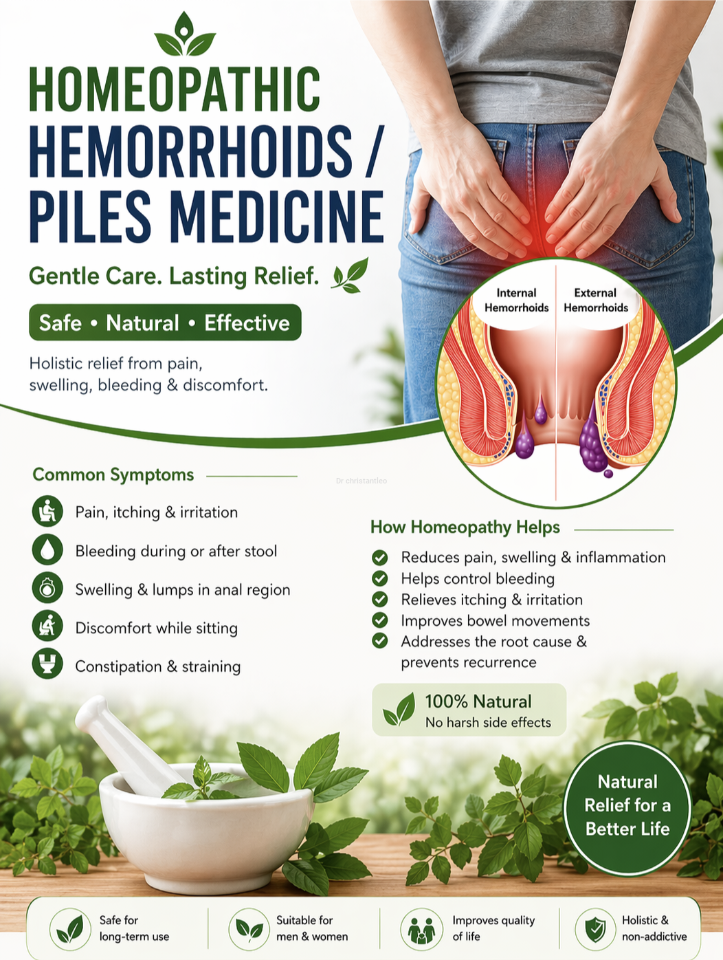Homeopathic hemorrhoids / piles medicine without ointment
