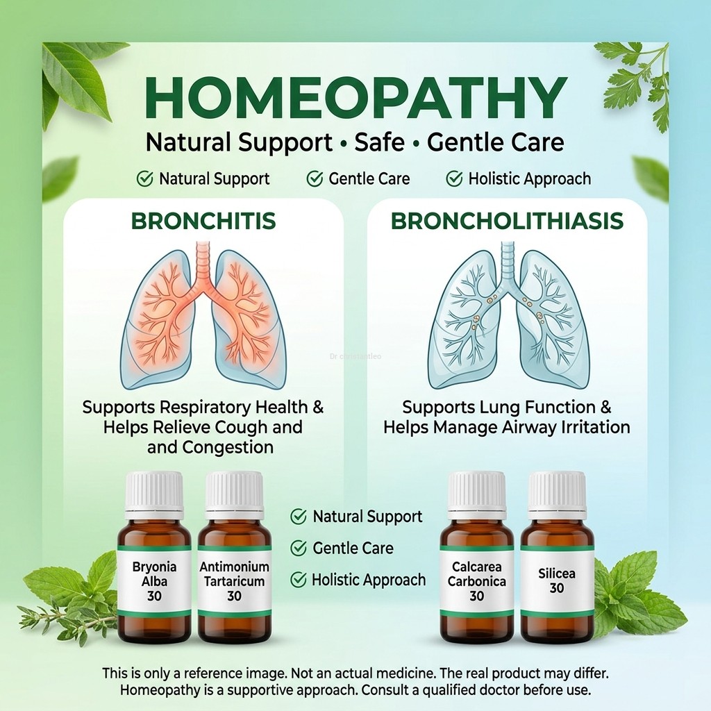 Homeopathic medicine for bronchitis/broncholithiasis