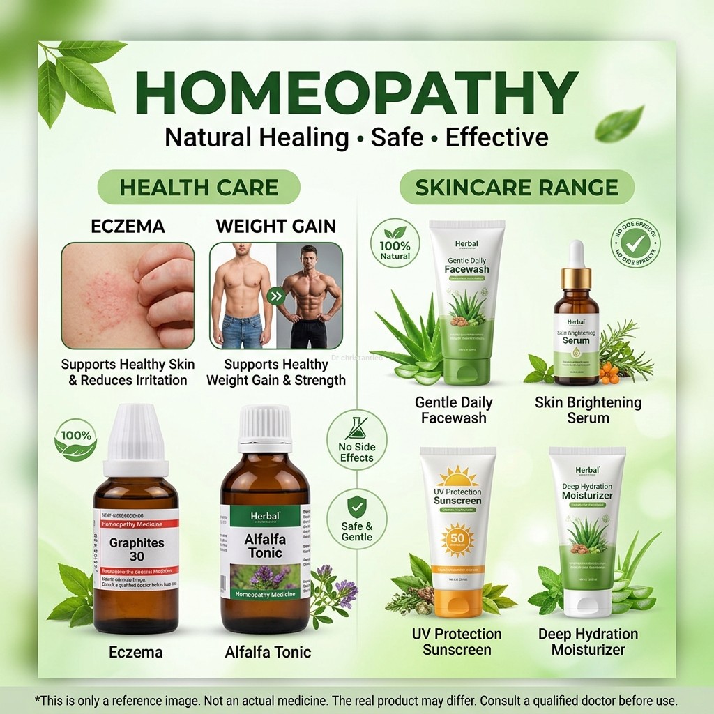 Spl homeopathy Ezema,weight gain,Facewash serum , sunscreen and moistuizer medicine