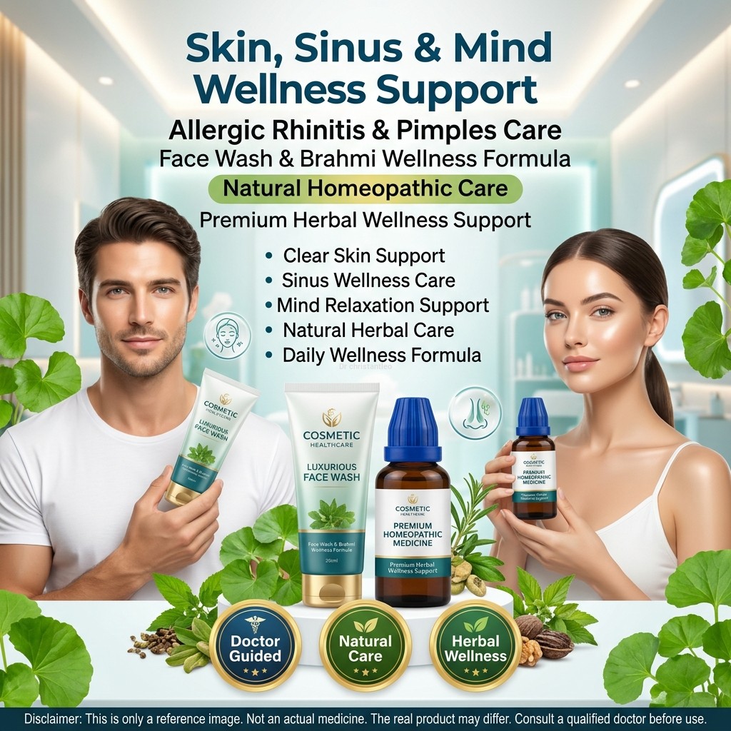 Spl homeopathy Allergic rhinitis,Pimples,Face wash and Anxiety  bhrami medicine