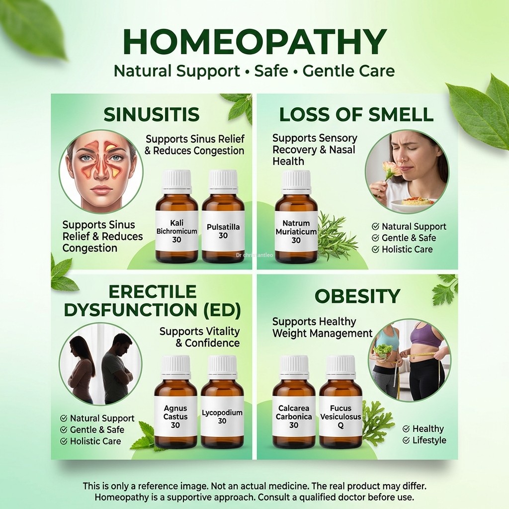 Spl homeopathy Sinusitis,Loss of smsll,Ed pe and Obesity medicine