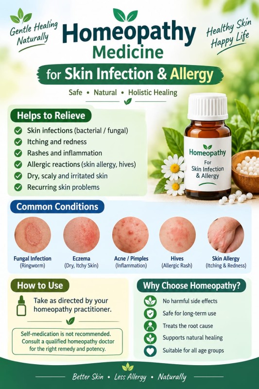 Homeopathic Medicine for Skin Infections and Skin Allergies