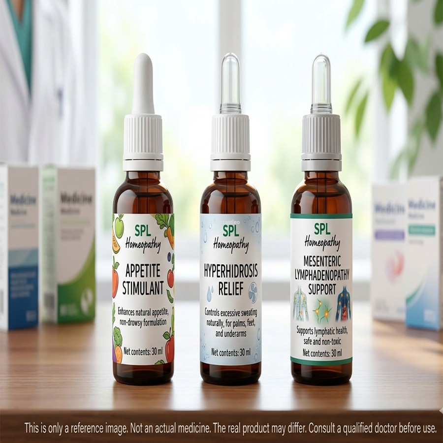 Spl homeopathy Appetite,Hyperhidrosis and Mesetric lympadepathy medicine