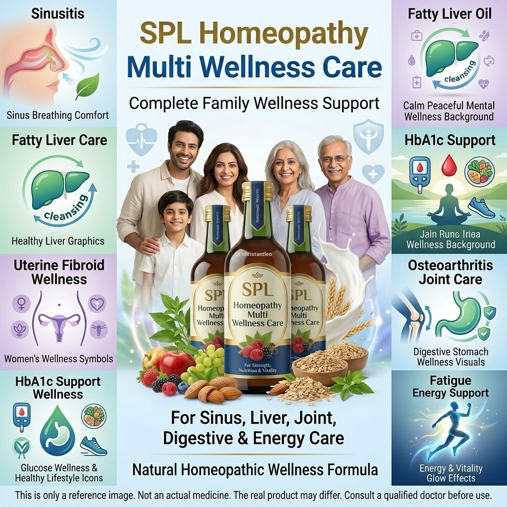 Spl homeopathy Sinusitis,fatty liver,Uterine fibroid,Hba1c,Panic attack,Osteoarthritis,Ulcer and Fatigue